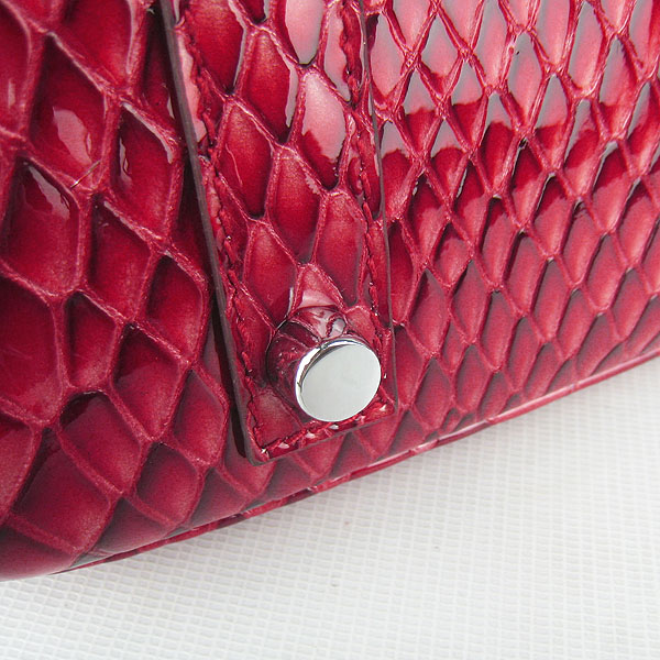 High Quality Fake Hermes Birkin 35CM Fish Veins Leather Bag Red 6089